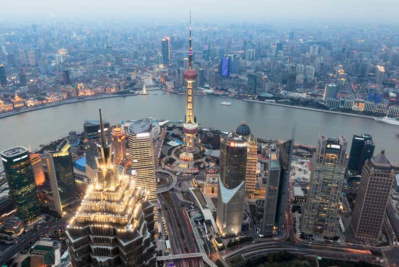 Vue depuis le Shanghai World Financial Center